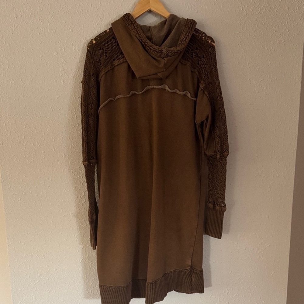 Free People Brown Hooded Knit Cardigan - Picture 6 of 7